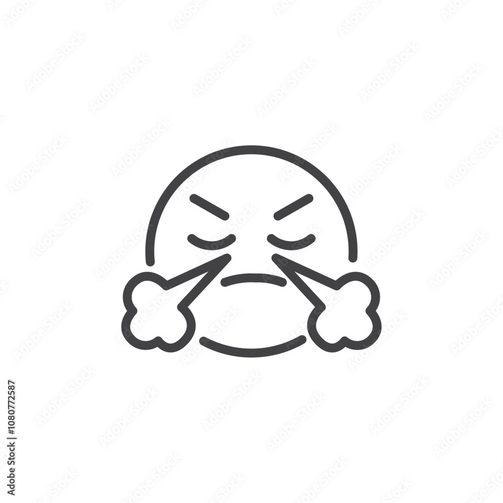 Angry face icon Logo symbol outline set Angry face icon Logo symbol outline set
