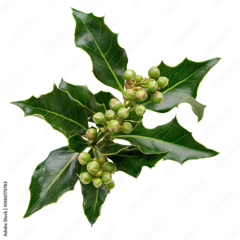 PNG of holly isolate on transparent and white background PNG of holly isolate on transparent and white background