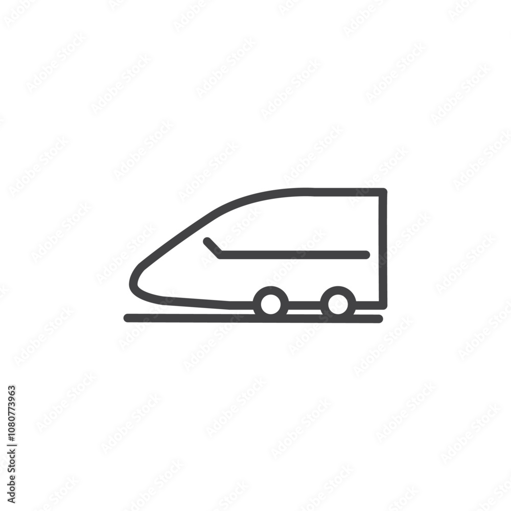 Bullet train icon Logo symbol outline set Bullet train icon Logo symbol outline set