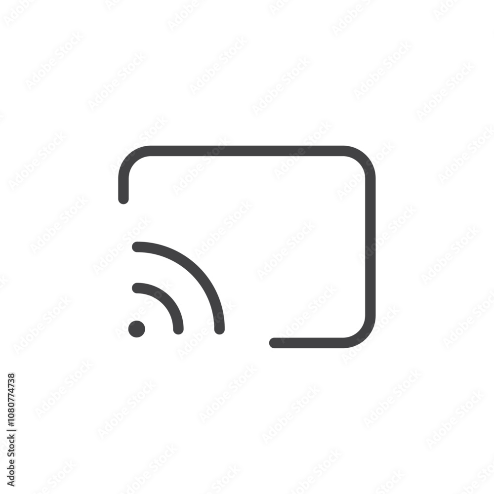 Cast icon Logo symbol outline set Cast icon Logo symbol outline set