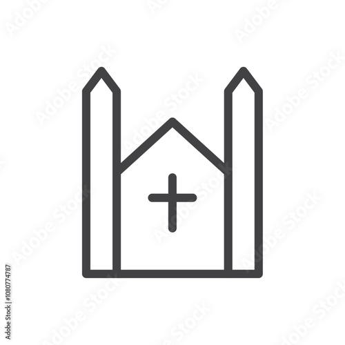 Church icon Logo symbol outline set