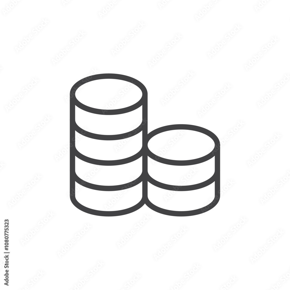 Coin stack icon Logo symbol outline set Coin stack icon Logo symbol outline set