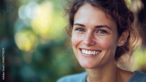 Smiling Woman in Nature