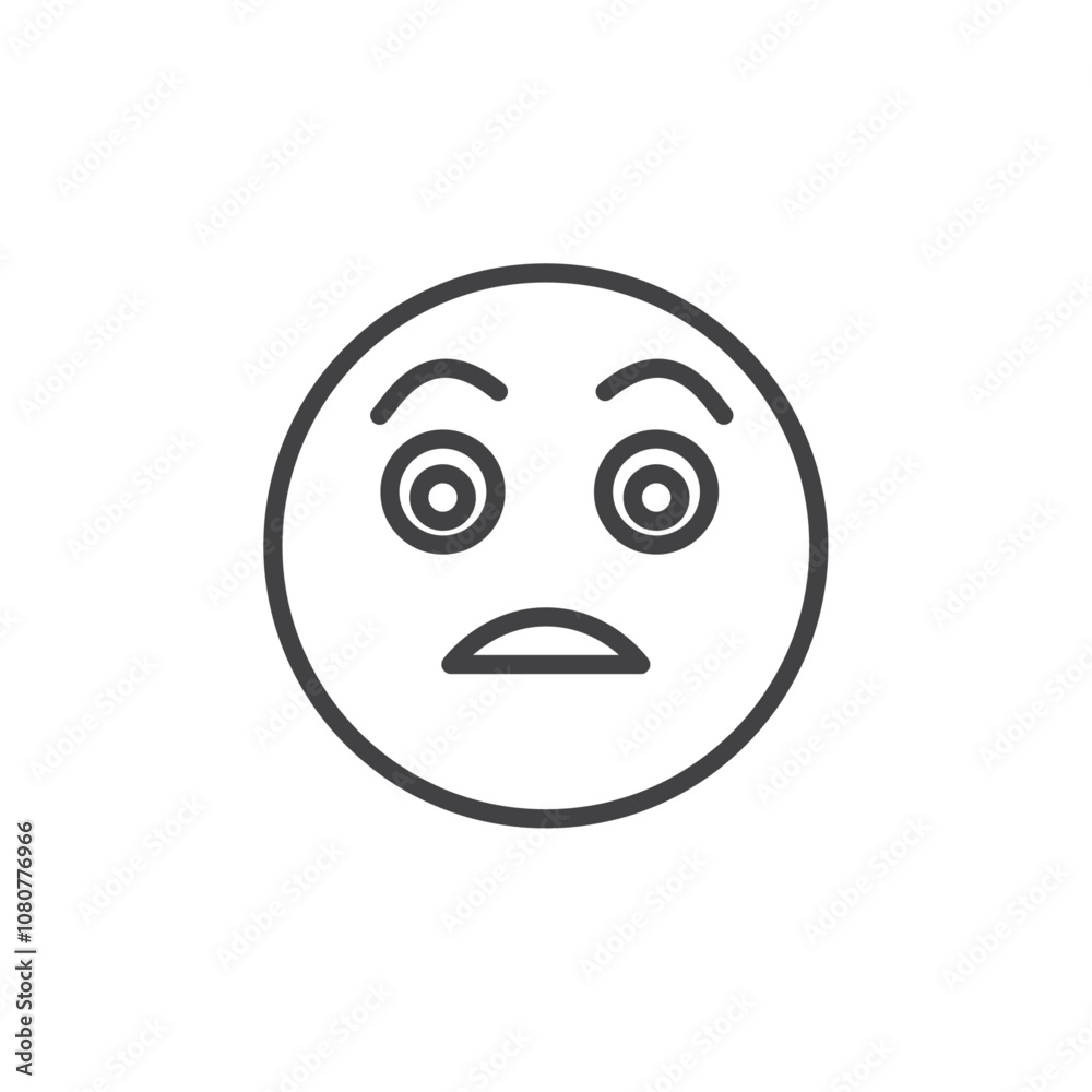 Fearfull face icon Logo symbol outline set Fearfull face icon Logo symbol outline set