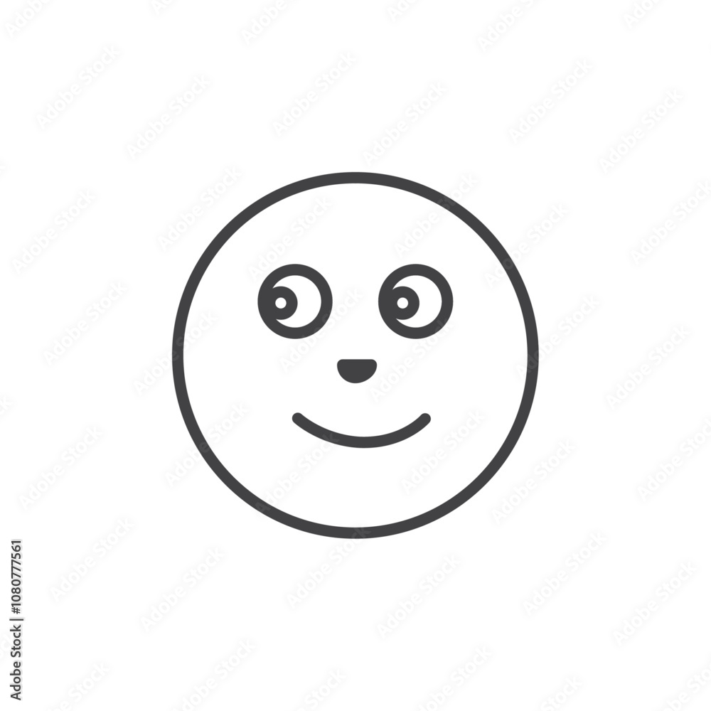 Full moon face icon Logo symbol outline set Full moon face icon Logo symbol outline set