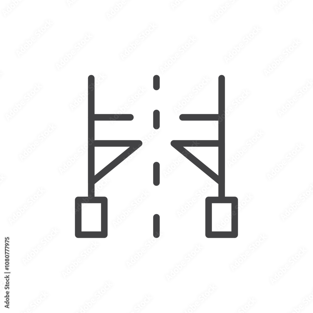 Gate machine icon Logo symbol outline set