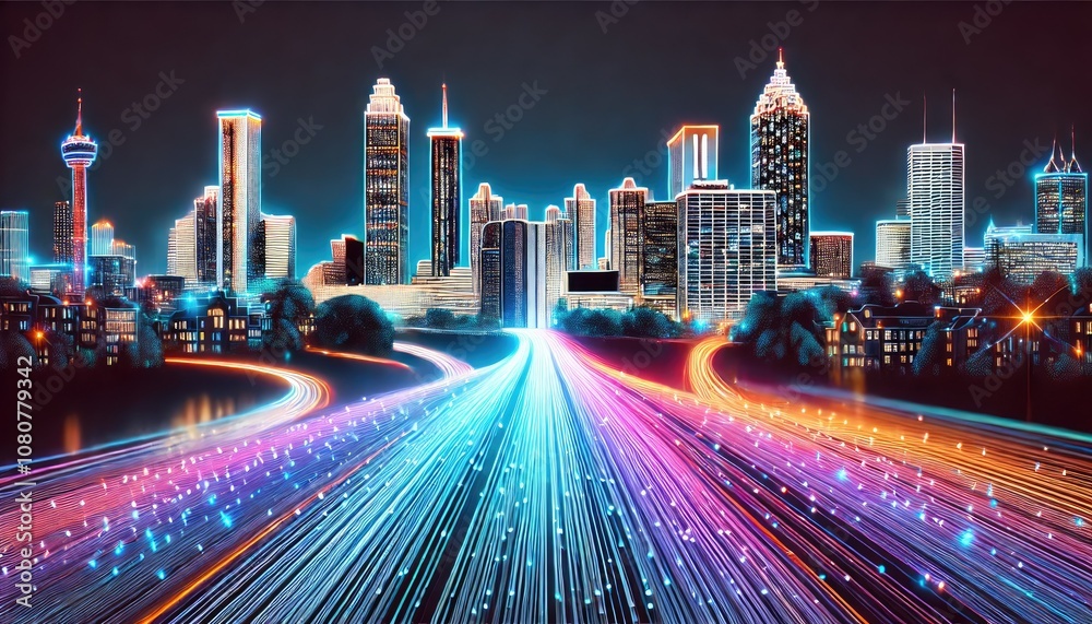 Fototapeta premium Atlanta in the Light of Connection