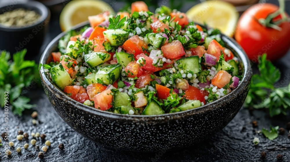 Discover how to make authentic lebanese tabbouleh salad with finely chopped parsley and fresh vegetables Discover how to make authentic lebanese tabbouleh salad with finely chopped parsley and fresh vegetables