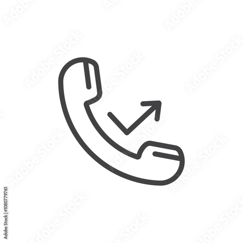 Missed call icon Logo symbol outline set