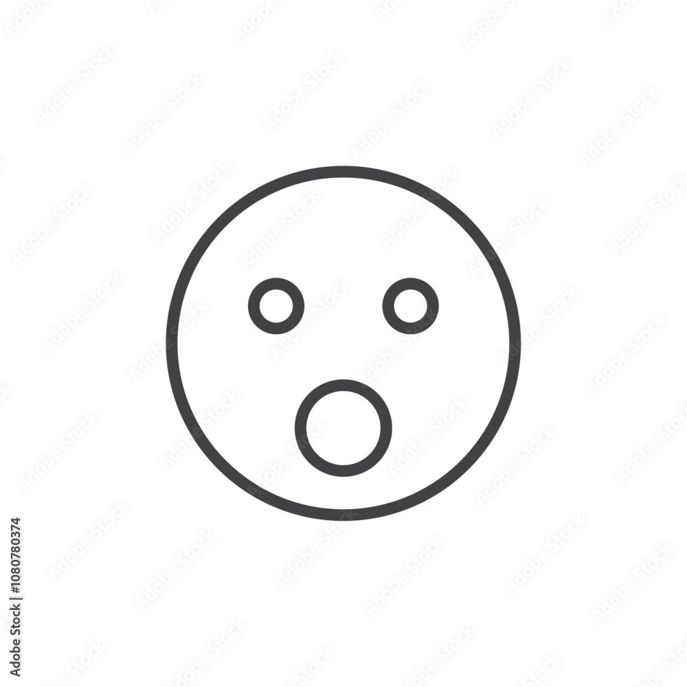 Open mouth emoji icon Logo symbol outline set Open mouth emoji icon Logo symbol outline set