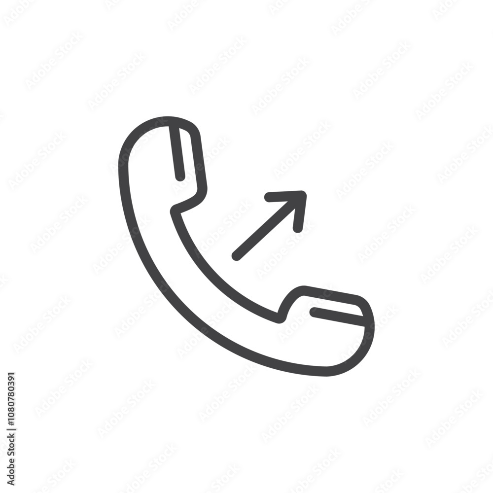 Outgoing call icon Logo symbol outline set Outgoing call icon Logo symbol outline set
