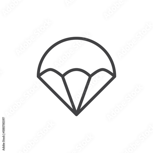 Parachute icon Logo symbol outline set