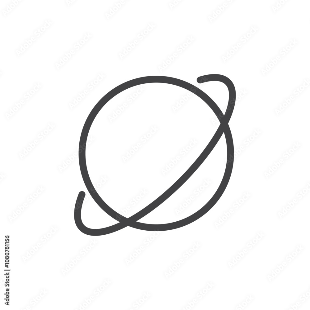 Planet icon Logo symbol outline set Planet icon Logo symbol outline set