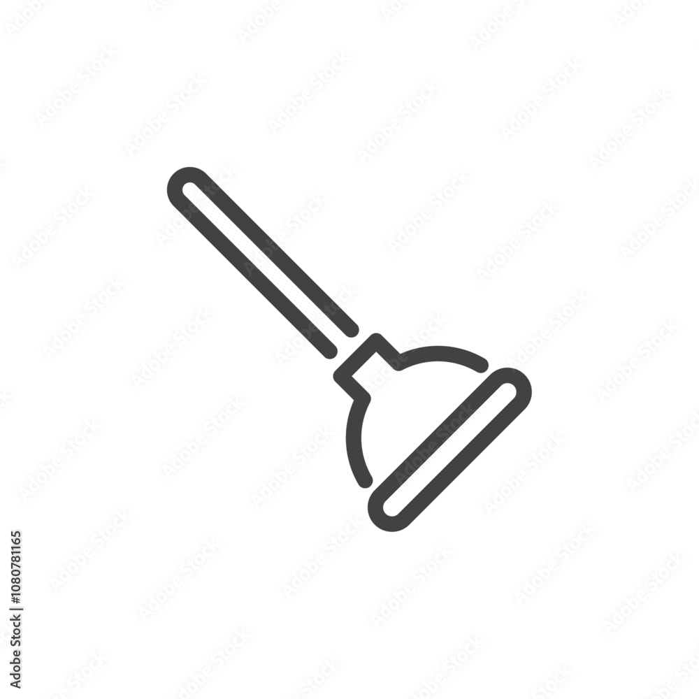 Plunger icon Logo symbol outline set Plunger icon Logo symbol outline set