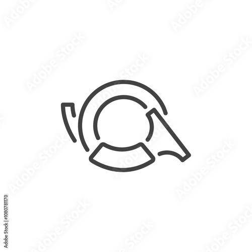 Postal horn icon Logo symbol outline set