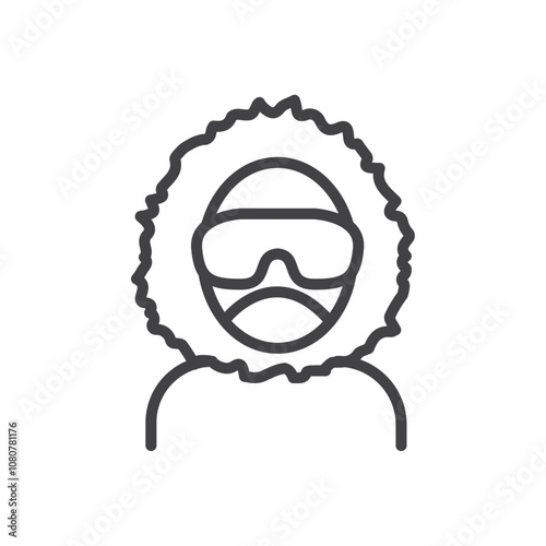 Polar explorer icon Logo symbol outline set