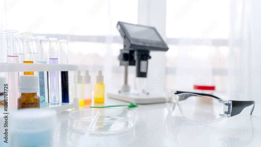 microscope for conducting chemical experiments in a chemical laboratory microscope for conducting chemical experiments in a chemical laboratory