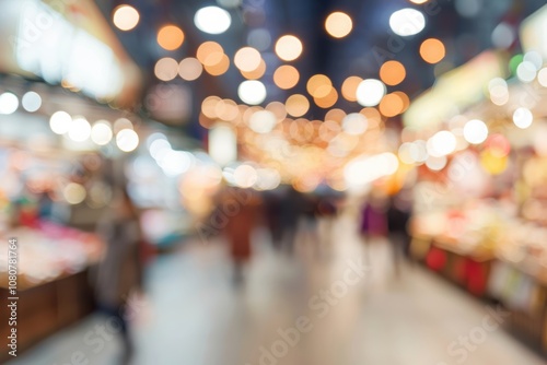 Wallpaper Mural Cozy Christmas market bokeh with blurred lights, warm festive vibes Torontodigital.ca