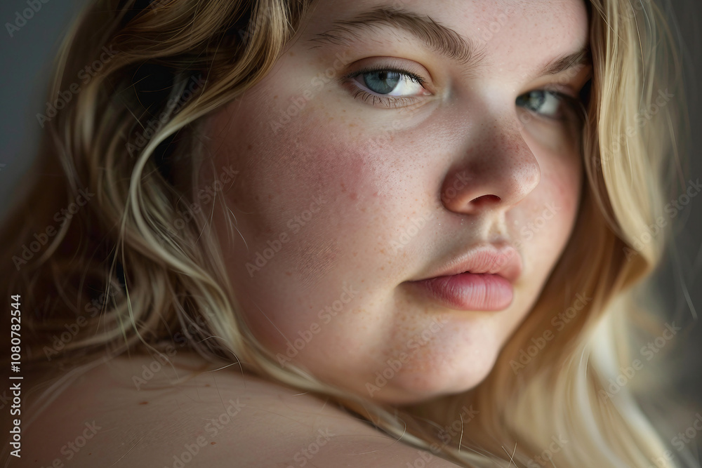 Portrait photo of a smiling beautiful body positive woman created with ai generative Portrait photo of a smiling beautiful body positive woman created with ai generative