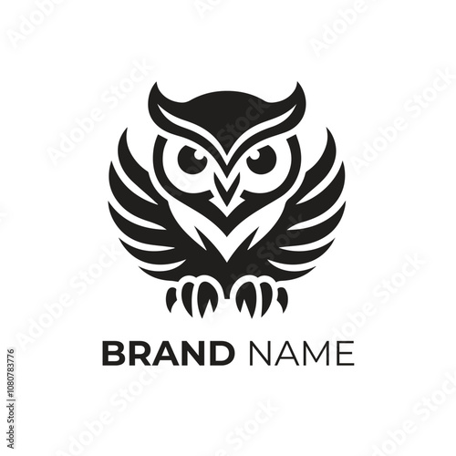 Owl logo design icon vector art illustration photo