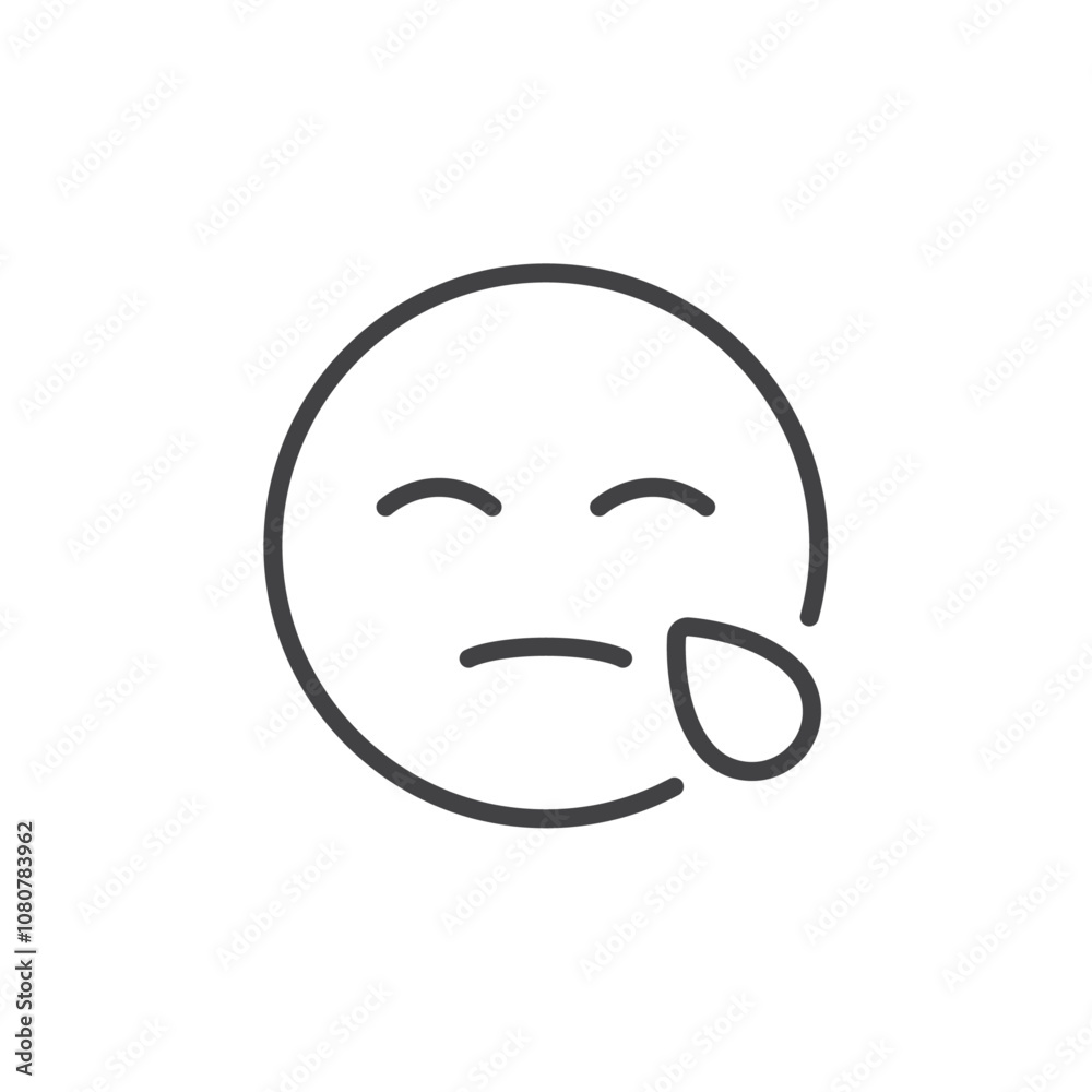 Upset face icon Logo symbol outline set Upset face icon Logo symbol outline set