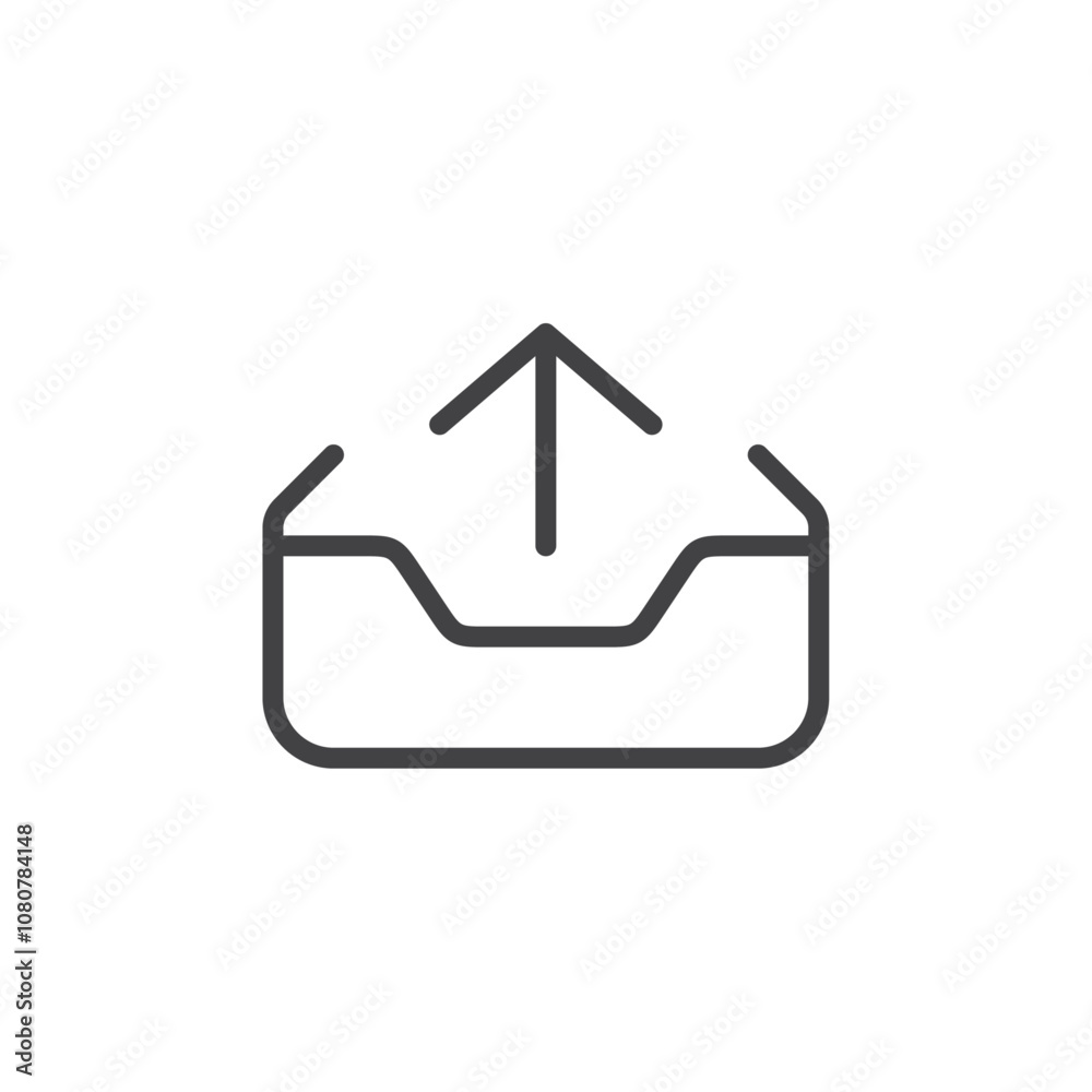 Upload inbox icon Logo symbol outline set Upload inbox icon Logo symbol outline set
