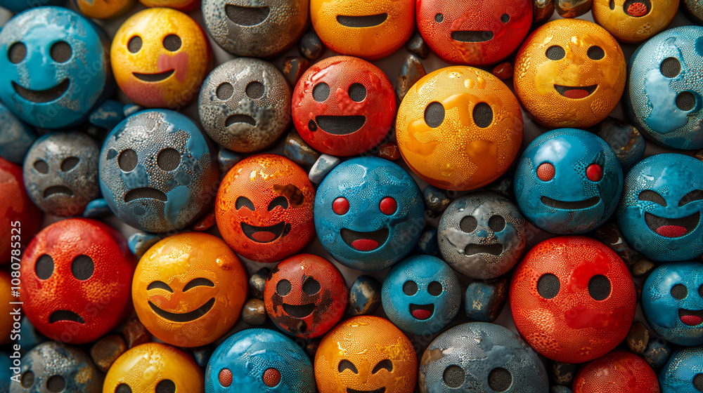 Abstract background of happy emojis with joyful expressions, positivity and fun times. Generative AI Abstract background of happy emojis with joyful expressions, positivity and fun times. Generative AI