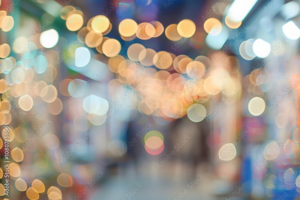 Abstract Christmas market bokeh background with lights and cozy decor Abstract Christmas market bokeh background with lights and cozy decor