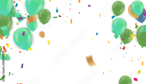 Party balloons Funky Hipster Party Tinsel Vector Foil Confetti Cool Foil Border Fireworks Explosion, Blast, Burst, New Year, Christmas, Birthday Celebration. Winter Holidays Blue, 