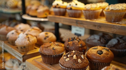 A display of homemade baked goods such as muffins and cookies carefully crafted to pair perfectly with the cafÃ©s caffeinefree menu options. photo