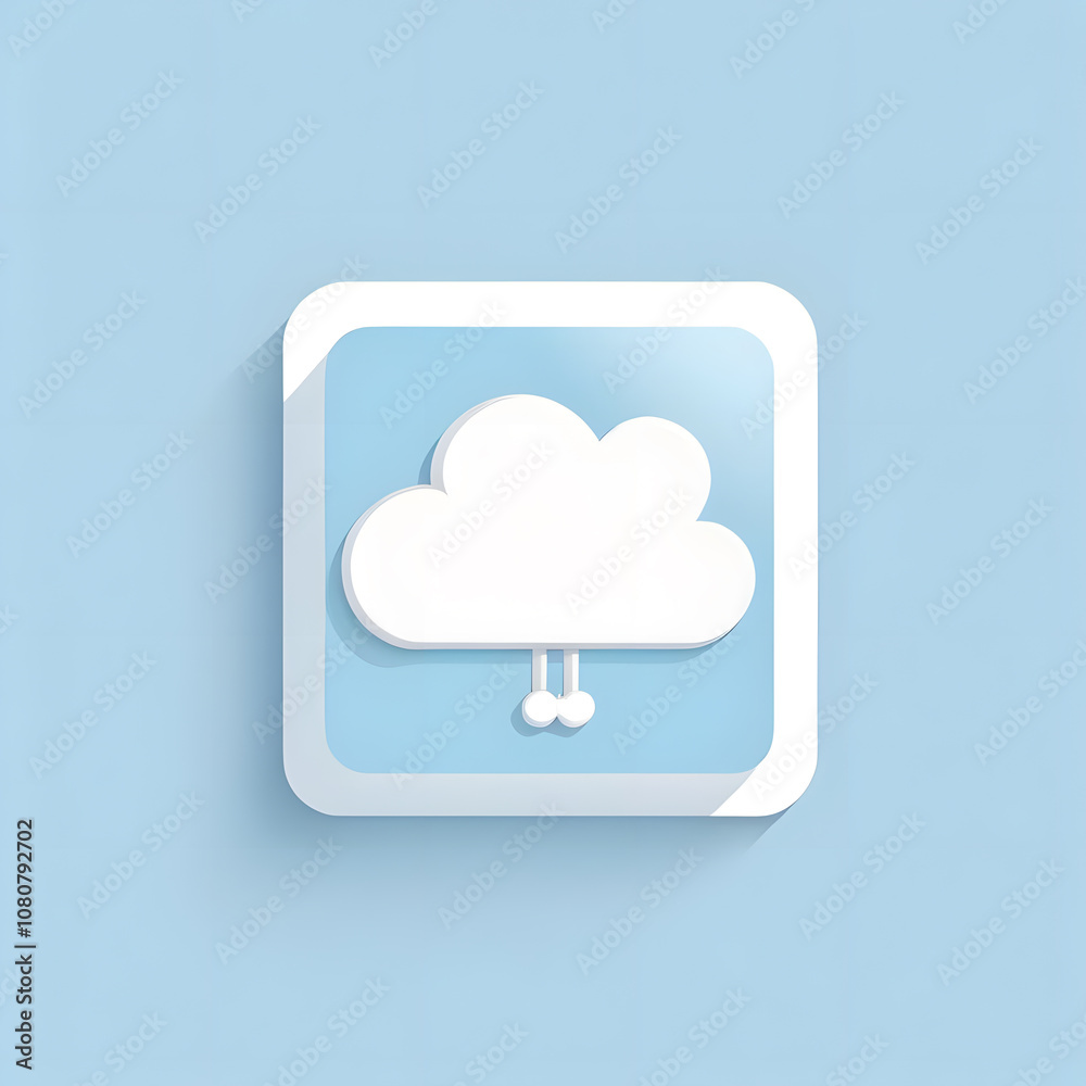 cloud computing icon baby blue cloud computing icon baby blue