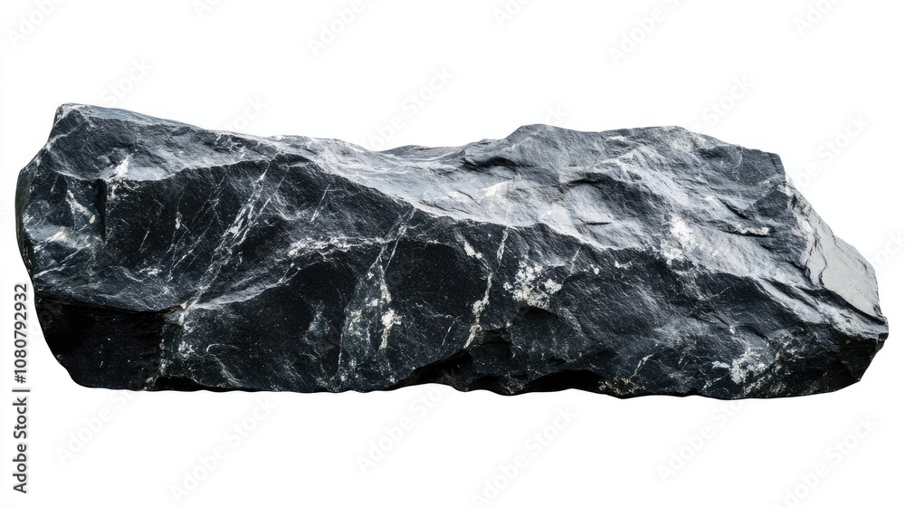Isolated black stone table or rock surface on a white background High quality image Isolated black stone table or rock surface on a white background High quality image