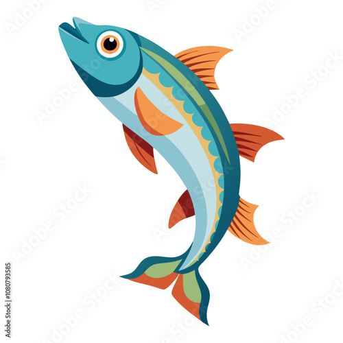 A colorful fish jumping out of the water