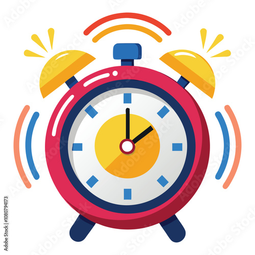 Panic Alarm Clock Vector Illustration