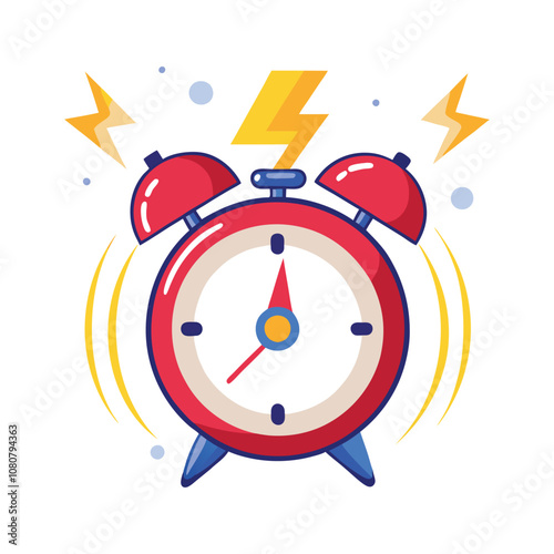 Panic Alarm Clock Vector Illustration