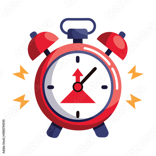 Panic Alarm Clock Vector Illustration