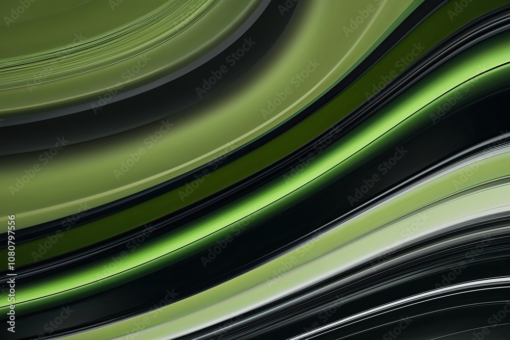 Unique Abstract Canvas with Effervescent Stripes of Color in Olive Green and Black, Enriched with Lively Gradient Expression and Swirling Motion Unique Abstract Canvas with Effervescent Stripes of Color in Olive Green and Black, Enriched with Lively Gradient Expression and Swirling Motion