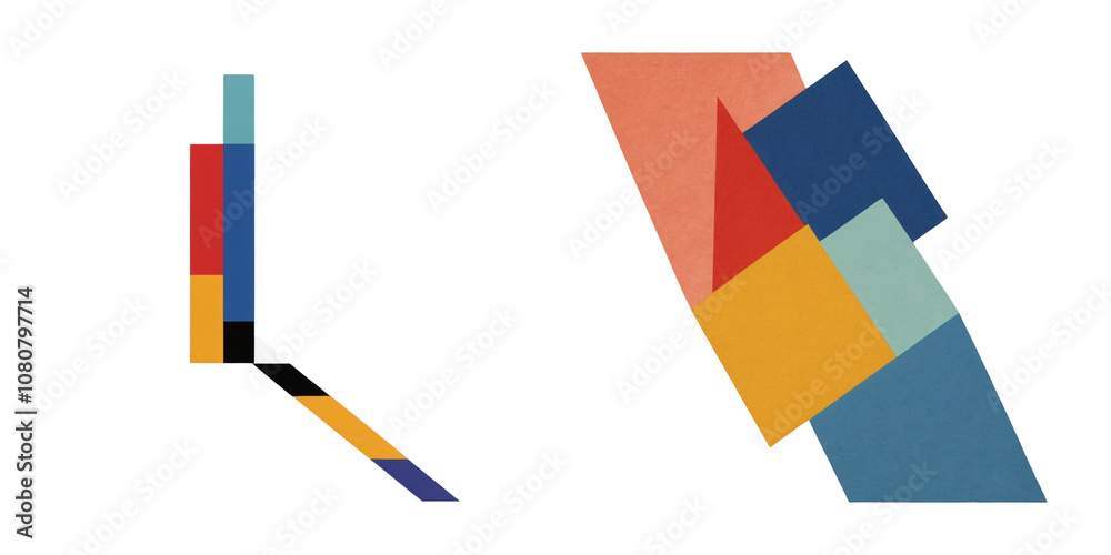A creative arrangement of colorful geometric shapes creating a bold visual impact A creative arrangement of colorful geometric shapes creating a bold visual impact