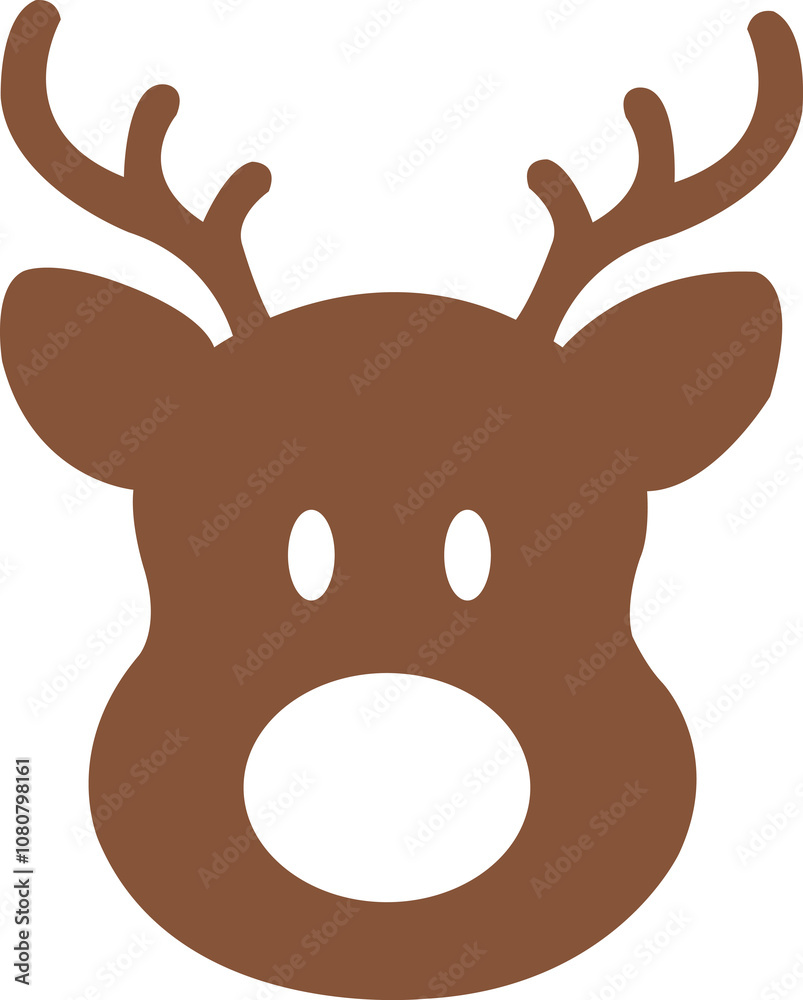 Reindeer Christmas clip art design on plain white transparent isolated background for card, shirt, hoodie, sweatshirt, apparel, card, tag, mug, icon, poster or badge Reindeer Christmas clip art design on plain white transparent isolated background for card, shirt, hoodie, sweatshirt, apparel, card, tag, mug, icon, poster or badge