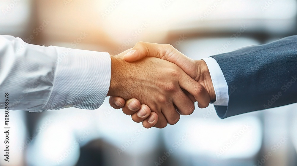 Confident Young Professionals Engaging in a Firm Handshake Signifying Partnership and Trust in a Modern Business Environment Confident Young Professionals Engaging in a Firm Handshake Signifying Partnership and Trust in a Modern Business Environment