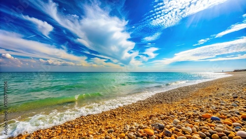 British South Coast Beach - Felpham, Brighton - Vintage Blue Seascape photo