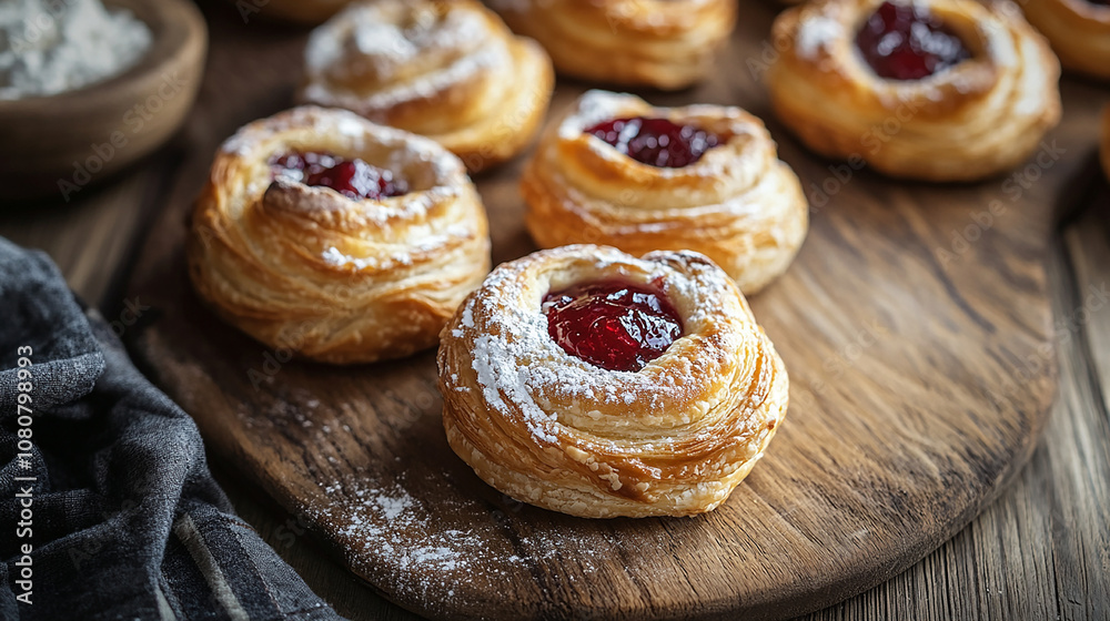Freshly baked jam-filled pastries Freshly baked jam-filled pastries