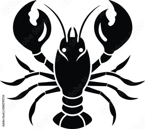 lobster silhouette vector , lobster icon black logo photo