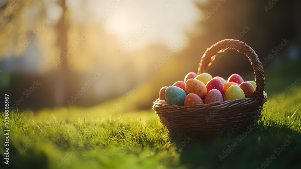a happy easter background with copy space