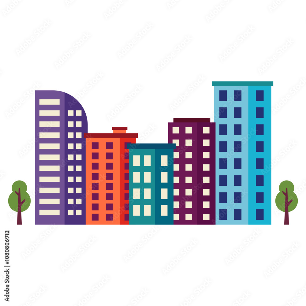 City Building Illustration Landscape City Building Illustration Landscape