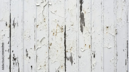 Exfoliated white metal wall texture providing space for text suitable for panoramic background use