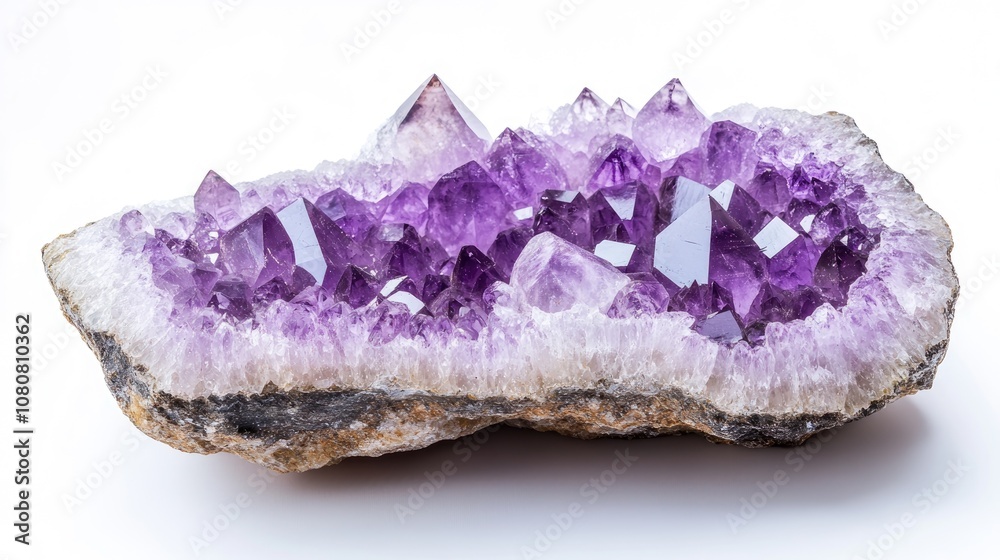 Amethyst crystal mineral on a white background Amethyst crystal mineral on a white background