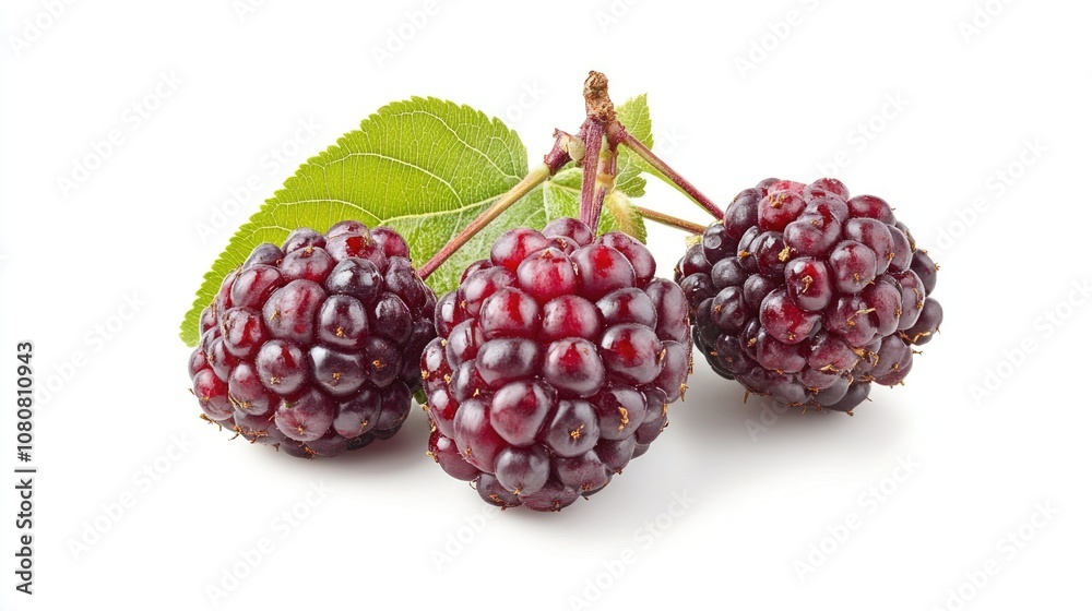Isolated mulberry fruit on a white background Isolated mulberry fruit on a white background