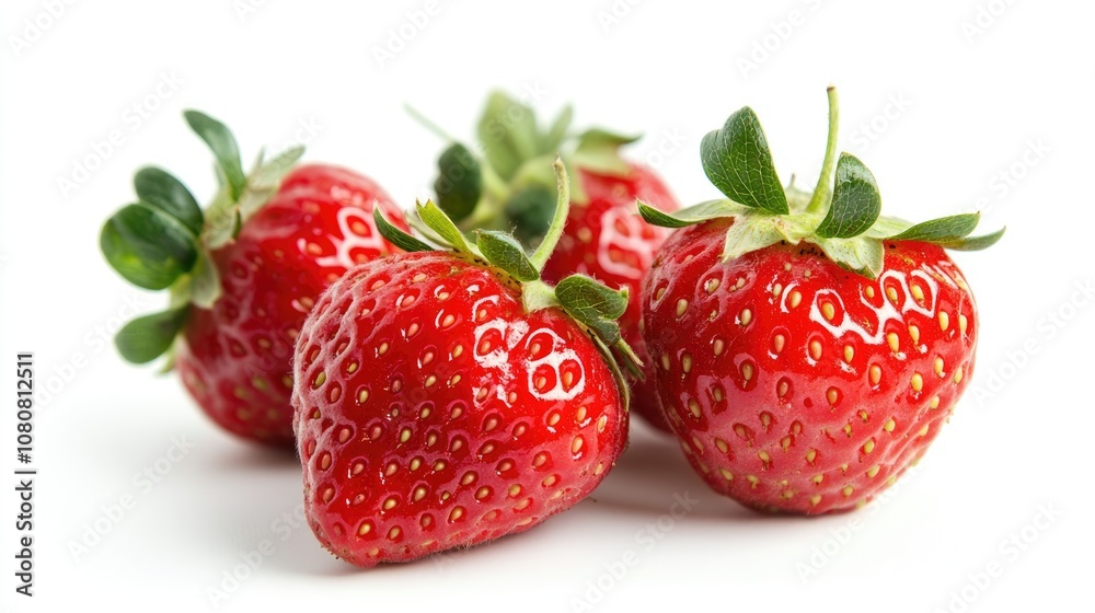 Fresh red strawberries isolated on a white background Fresh red strawberries isolated on a white background