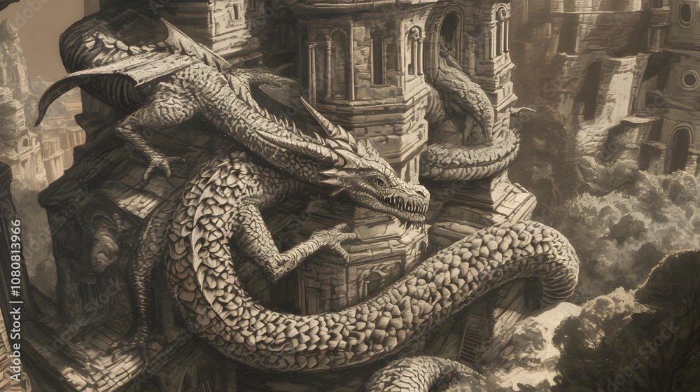 Obraz premium engraving style from the classical art